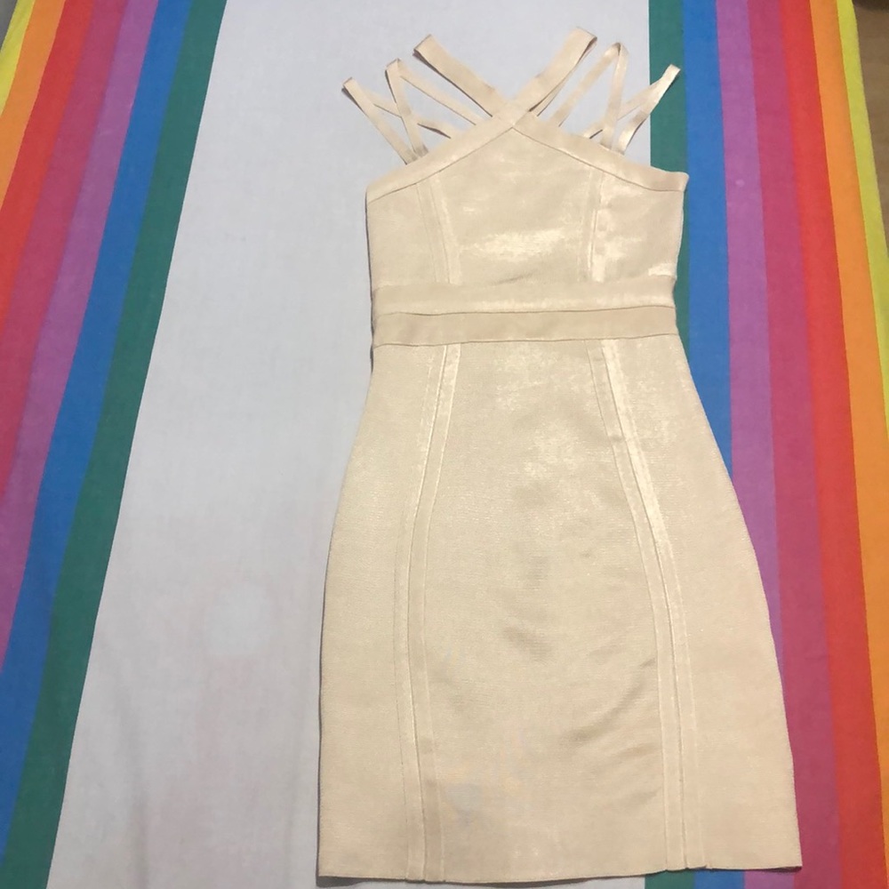 ANGL Cream Bodycon Dress